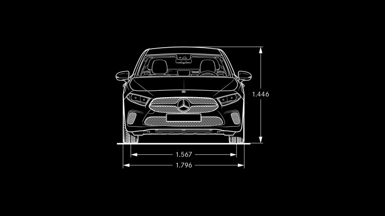 Mercedes Classe A Berline schéma dimension