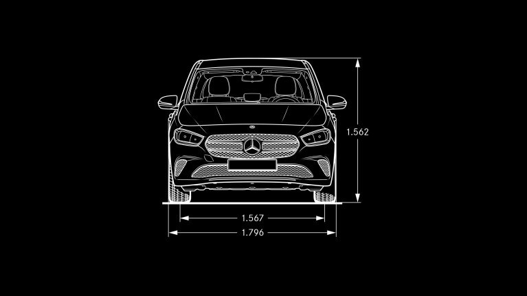 Mercedes Classe B schéma dimension