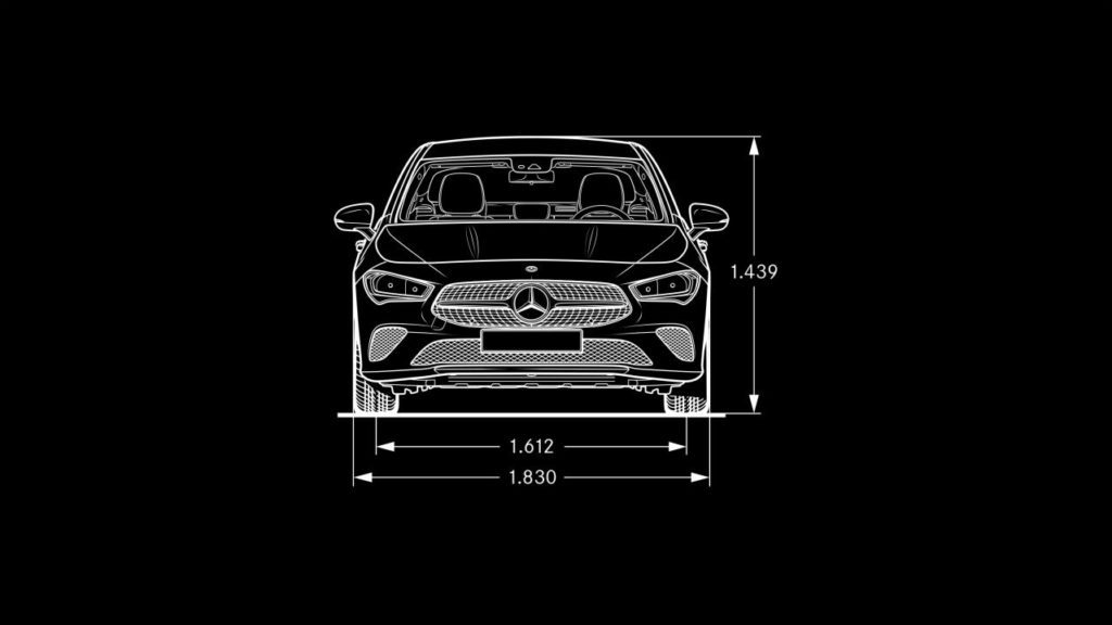 Mercedes CLA schéma dimension