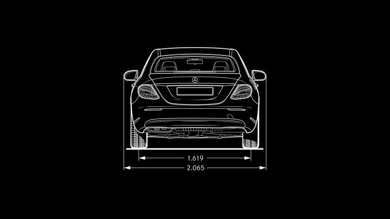 Mercedes Classe E schéma dimension