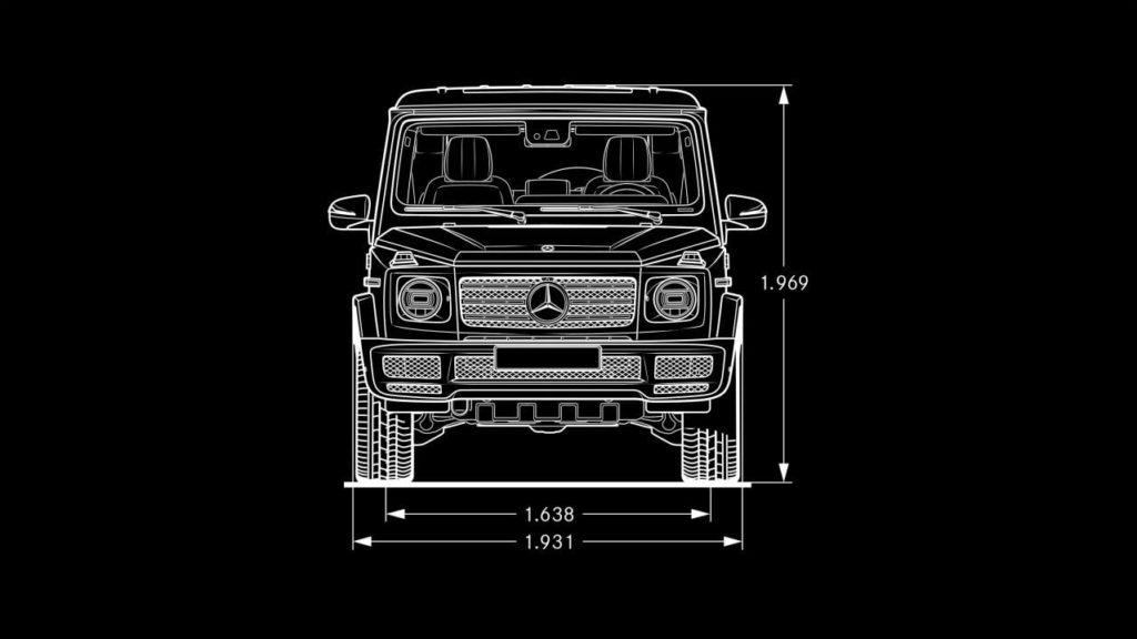 Mercedes Classe G schéma dimension
