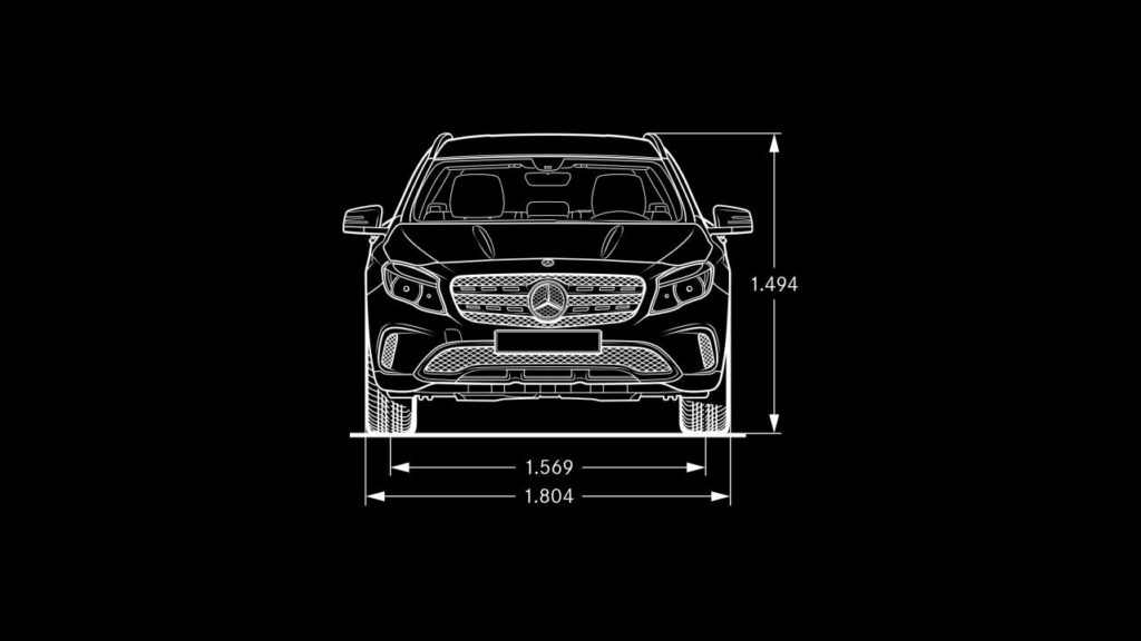Mercedes GLA schéma dimension