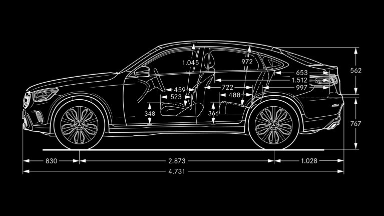 Mercedes GLC Coupé schéma dimension