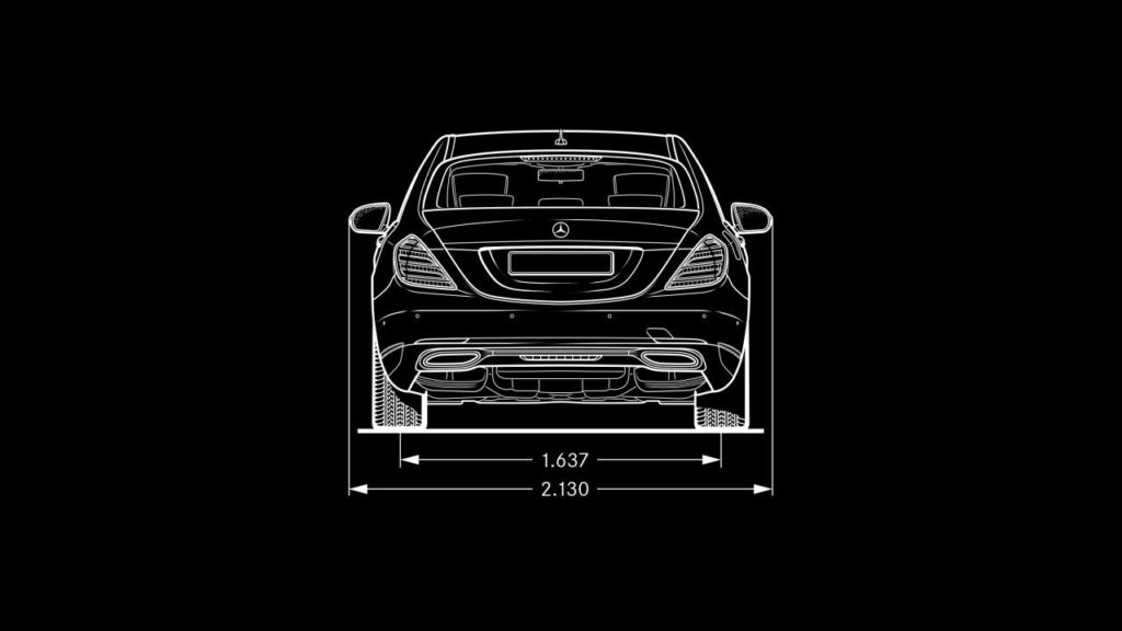 Mercedes Classe S schéma dimension