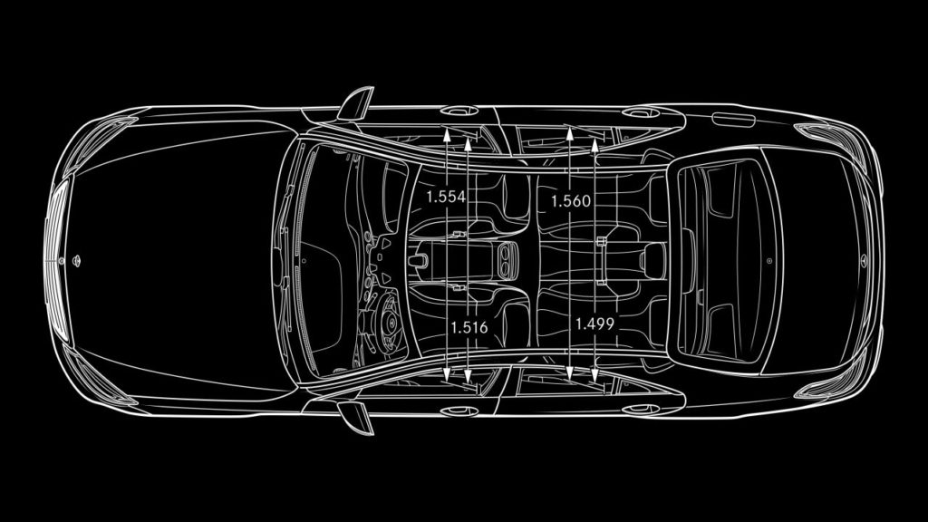 Mercedes Classe S schéma dimension