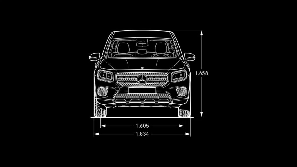 Mercedes GLB schéma dimension