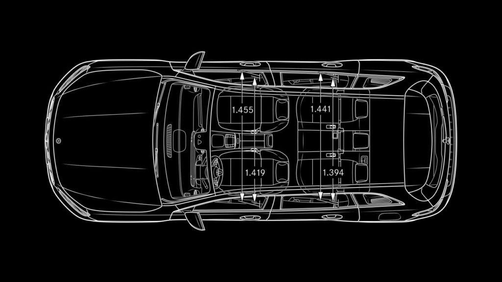 Mercedes GLB schéma dimension