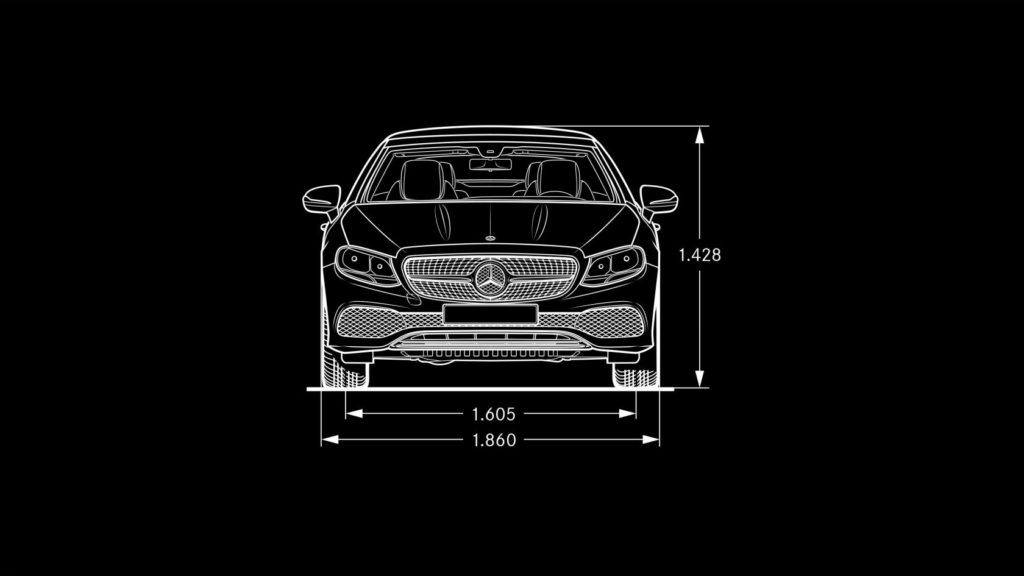 Mercedes Classe E cabriolet schéma dimension