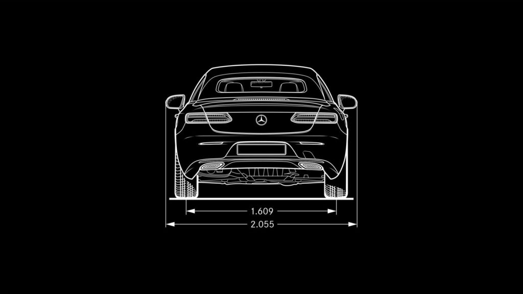 Mercedes Classe E cabriolet schéma dimension