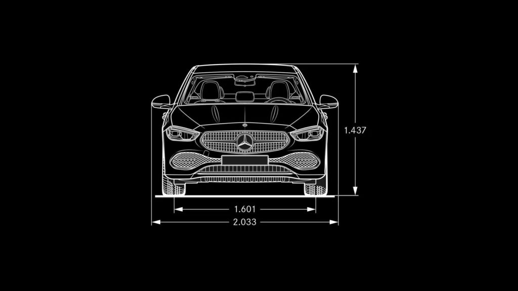 Mercedes Nouvelle Classe C schéma dimension