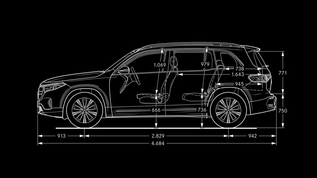 Mercedes EQB schéma dimension